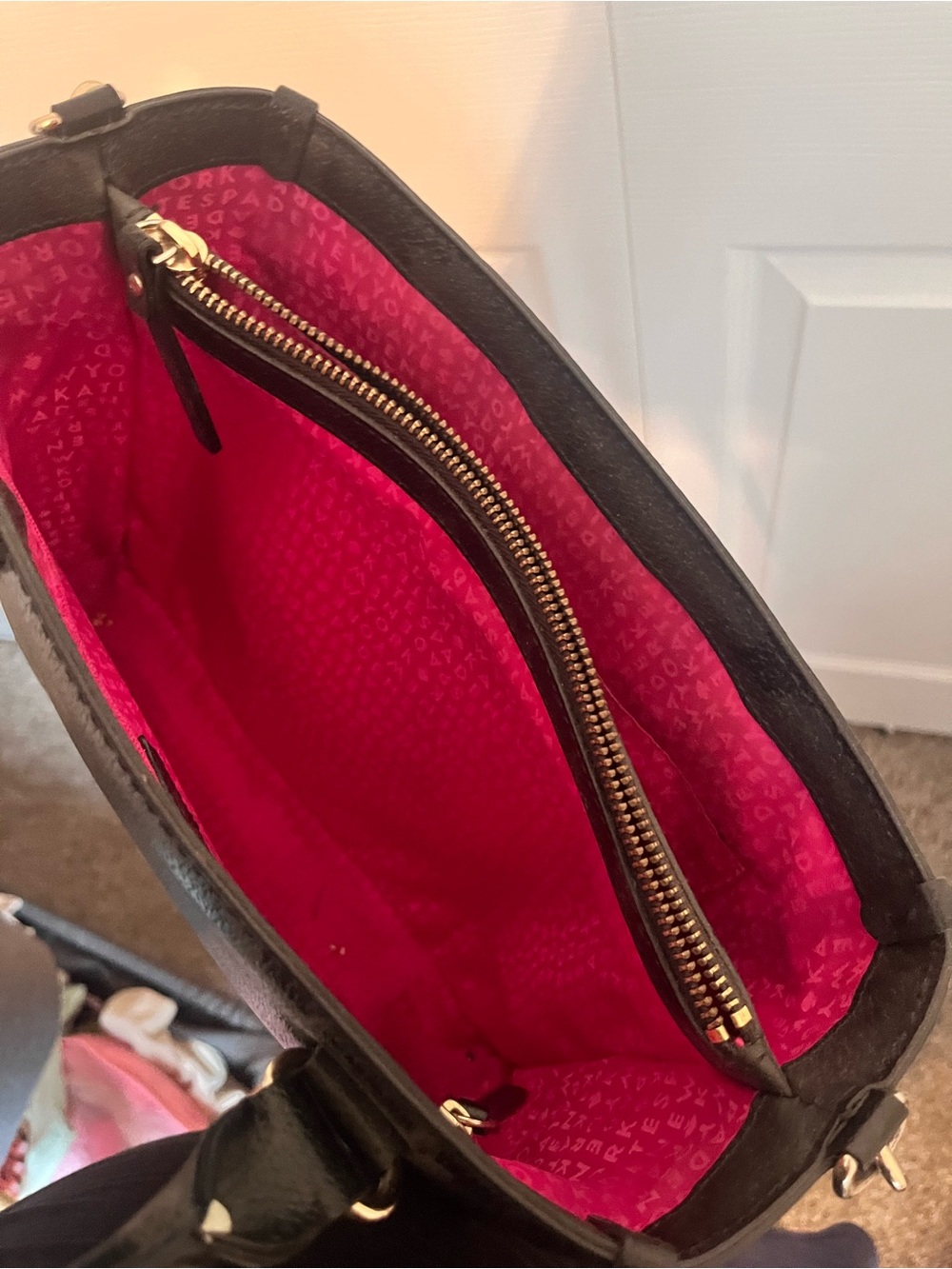 kate spade Black Leather Top-Handle Satchel with Crossbody Strap - Picture 5 of 6